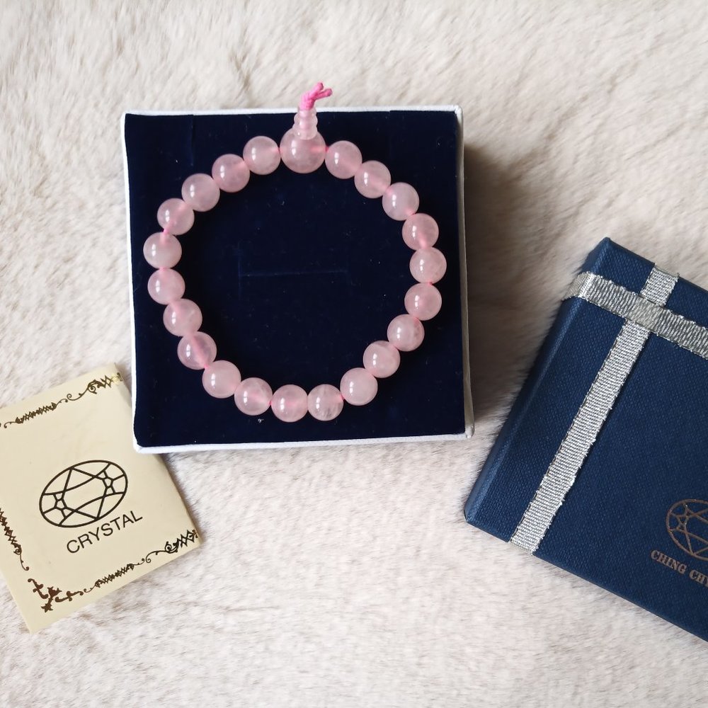Pink Rutilated Quartz Stretch Bracelet
